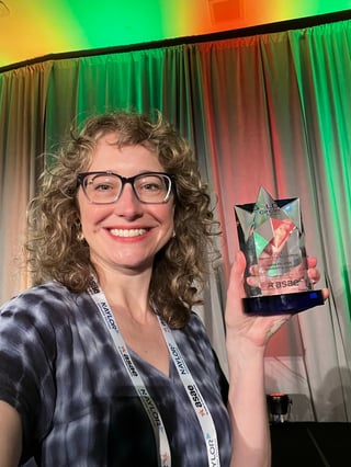 Martha with award
